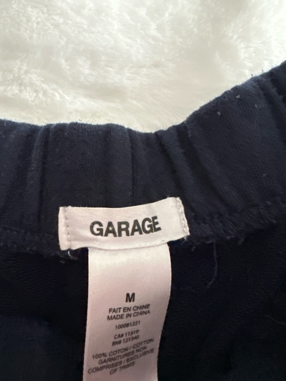 Garage Navy Elastic Waist Shorts - Picture 2 of 2